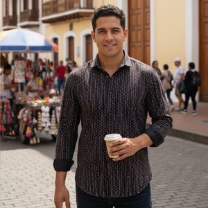 Alfani Black Long Sleeve Shirt